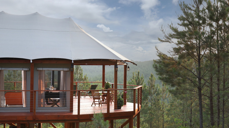 View of glamping tent at Dunya Camp