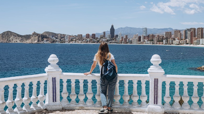 woman near sea in Benidorm