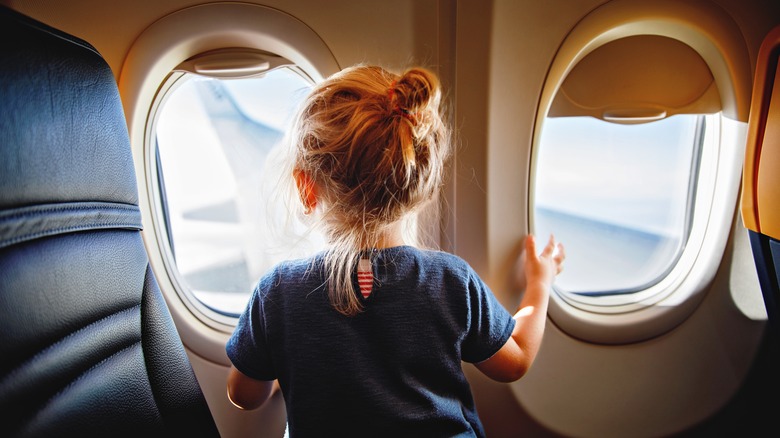 Child on airplane