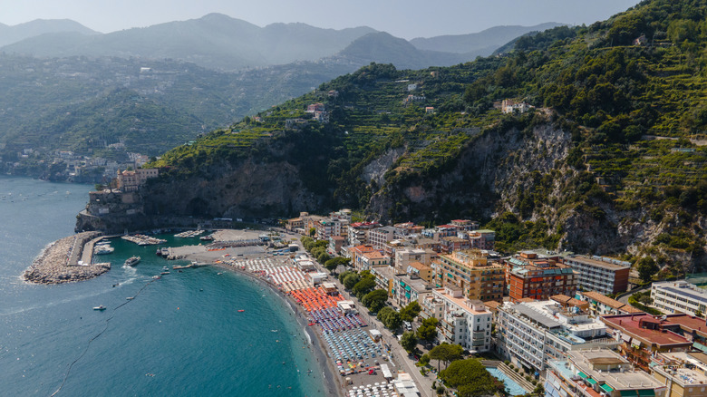 Aerial view of Maiori, Italy