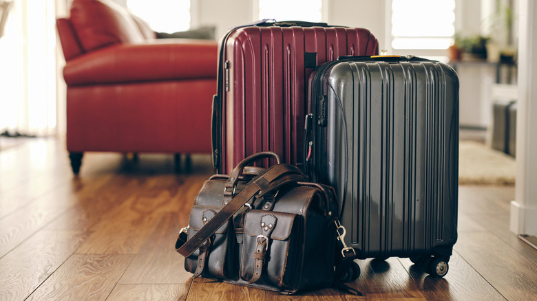 luggage in living room