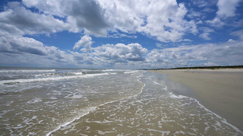 quiet and vast sandy beach