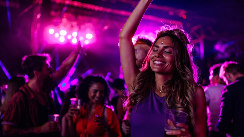 Woman dancing at a club