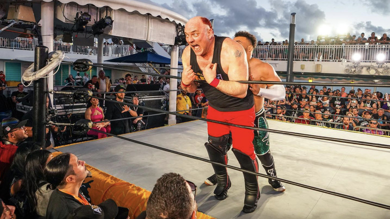 Wrestlers on cruise ship