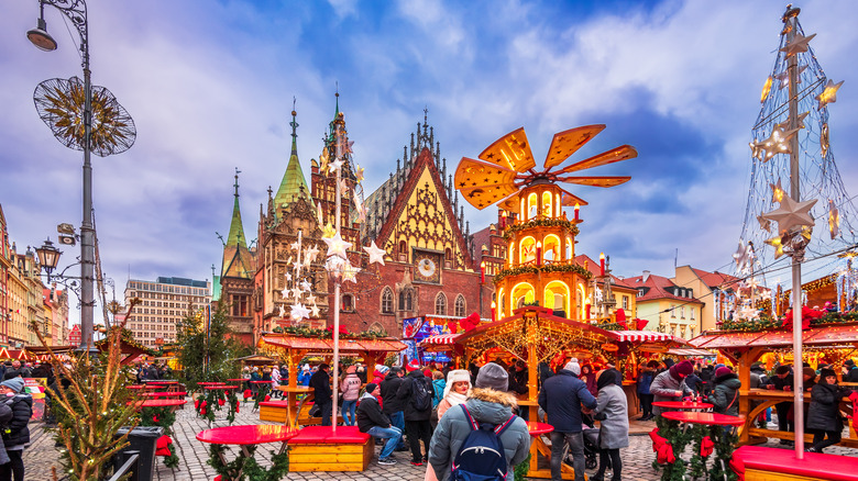 Wroclaw, Poland square during Christmas