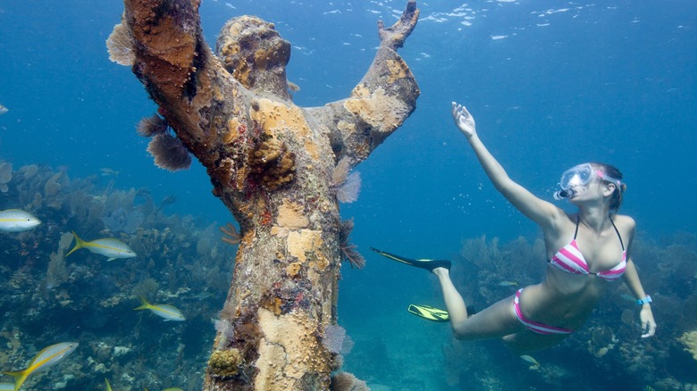 Woman snorkeling in Florida