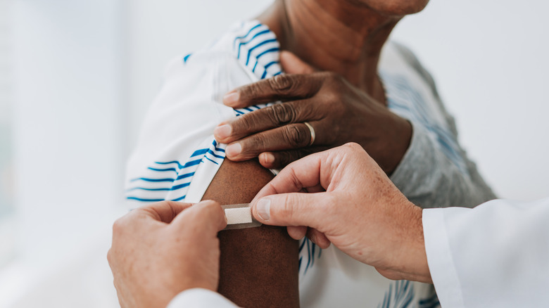 Man getting vaccine