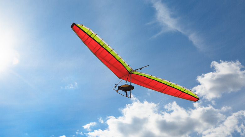 Person hang gliding