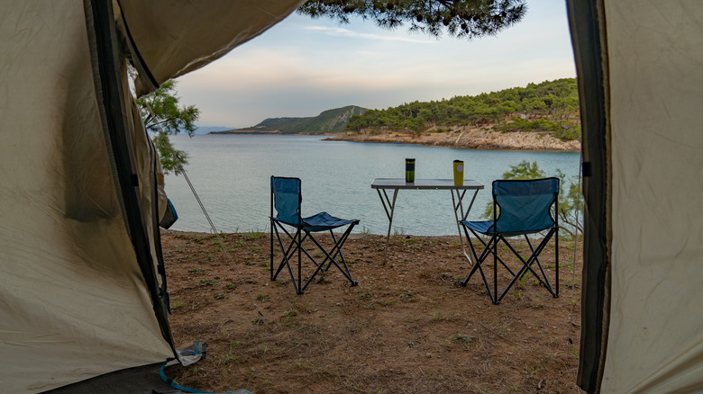 Camping next to the beach