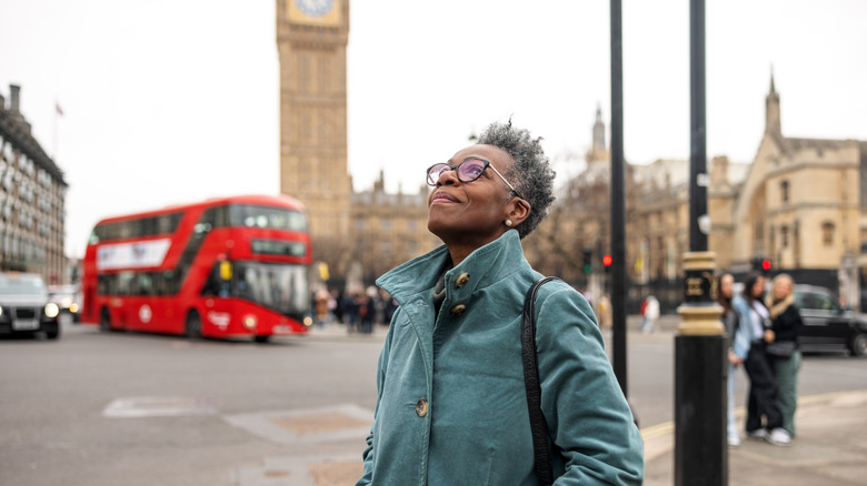 Senior woman traveling