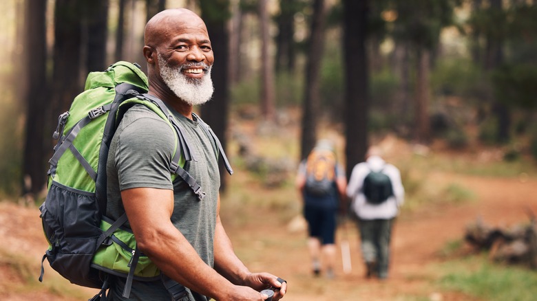 Man hiking in woods