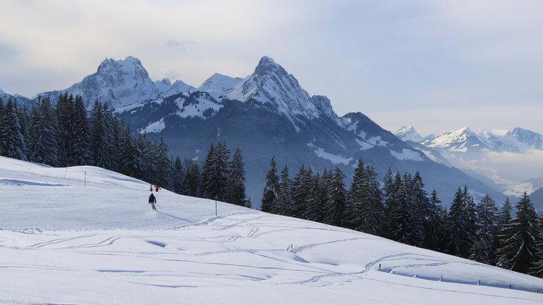 Skiing in Gstaad, Switzerland