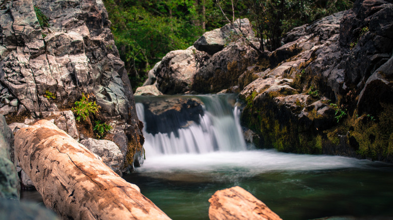 Waterfall and rocks