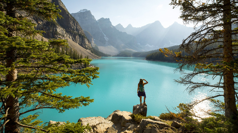 Canada's Most Stunning Lake Nestled Among Banff's Peaks with Sparkling Turquoise Waters