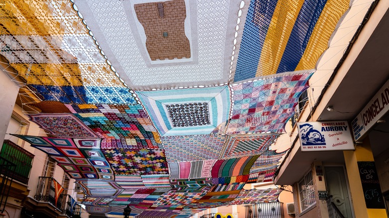 This Spanish Coastal City's Shopping District Features a Stunning Colorful Canopy Crafted by Artists