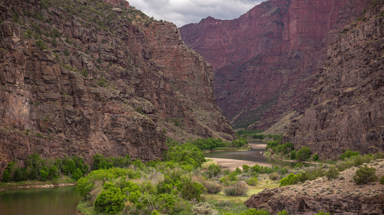 Colorado's Sculpted Canyon: A Red-Rock Dreamscape of Folded Cliffs and Pristine Pools Encircling the Green River