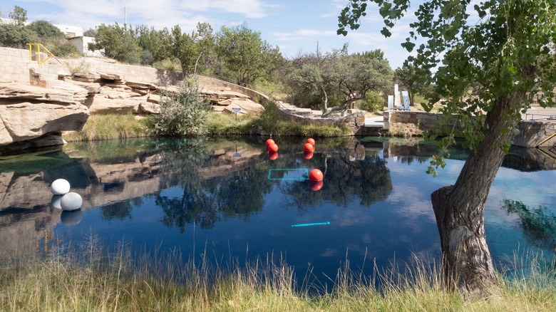 Tucked Away on New Mexico's Route 66: A Caribbean-Colored Lake Perfect for Swimming, Snorkeling, and Diving with Stunning Views