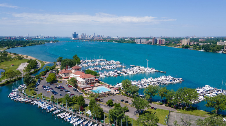 Located on the Detroit River: Michigan's Waterfront Neighborhood Featuring Family Parks and Local Marinas