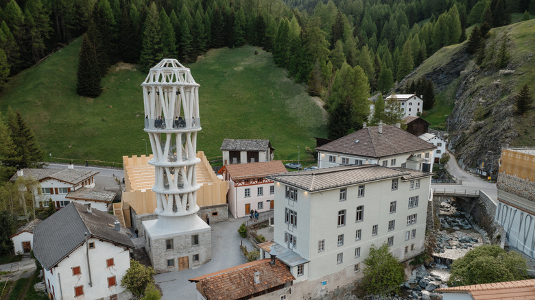 The World's Tallest 3D-Printed Tower Flourishes in the Heart of a Picturesque Swiss Mountain Village