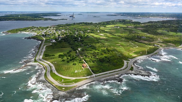 A Breathtaking View Flourishes in a Tranquil Coastal Rhode Island State Park on the East Coast